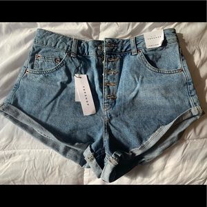 Jean shorts. Top shop button up Jean shorts.